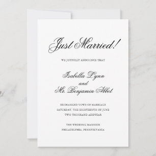 Anuncio Boda elegante formal tradicional en blanco y negro