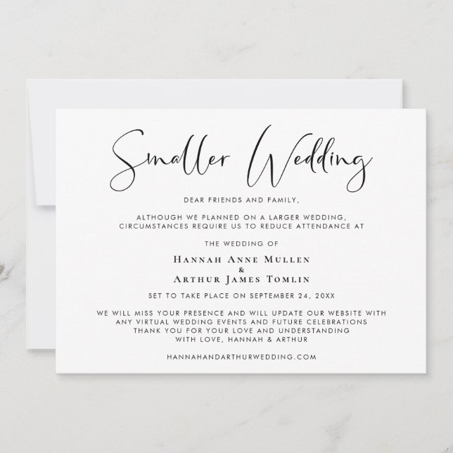 Anuncio Boda Elegante Reducida y Pequeña (Anverso)