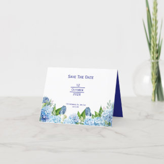 Anuncio Boda floral azul elegante