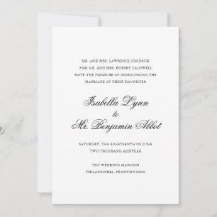 Anuncio Boda Formal Elegante Tradicional en Blanco y Negro