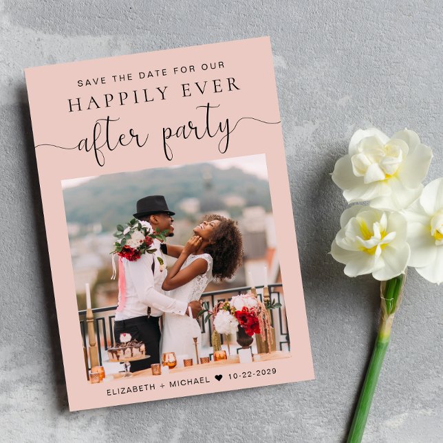 Anuncio Boda Foto Rubor Recepción Guardar la Fecha (Subido por el creador)