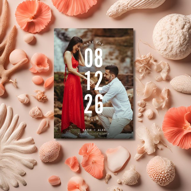 Anuncio Boda fotográfica única Guardar la fecha (Unique Photo Wedding Save the Date)