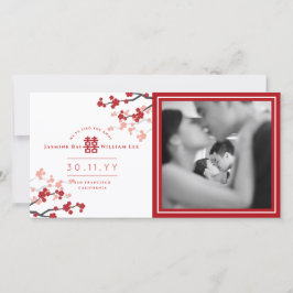 Anuncio Boda fotográfico de cerezos rojos en flor de doble