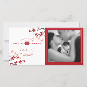 Anuncio Boda fotográfico de cerezos rojos en flor de doble