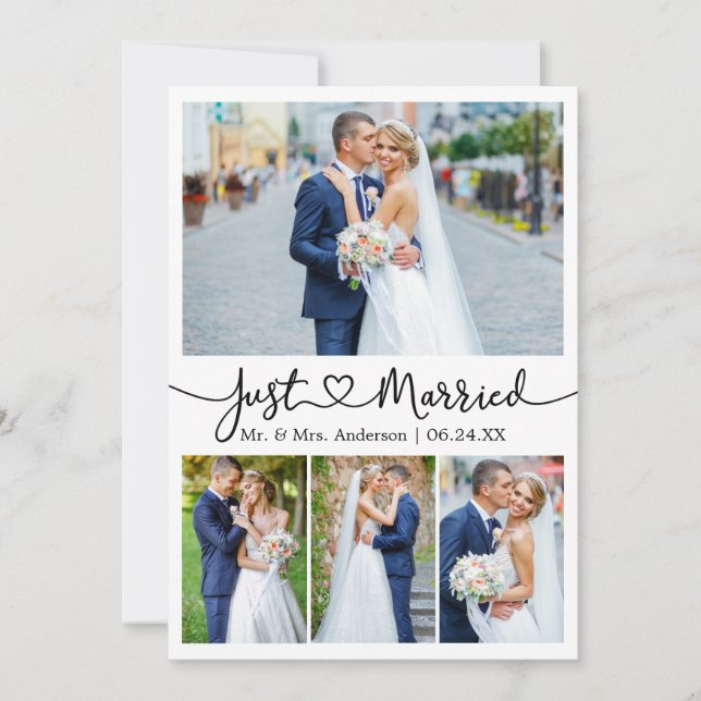 Anuncio Boda fotográfico de la caligrafía moderna Heart 5 (Anverso)