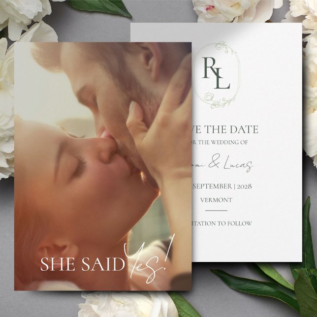 Anuncio Boda fotográfico de un monograma floral verde oscu (Subido por el creador)