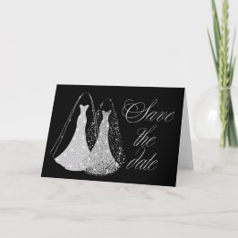 Anuncio Boda gay salva la fecha en negro y plata falsa