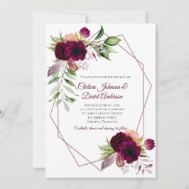 Anuncio Boda geométrica de romance floral bohemio