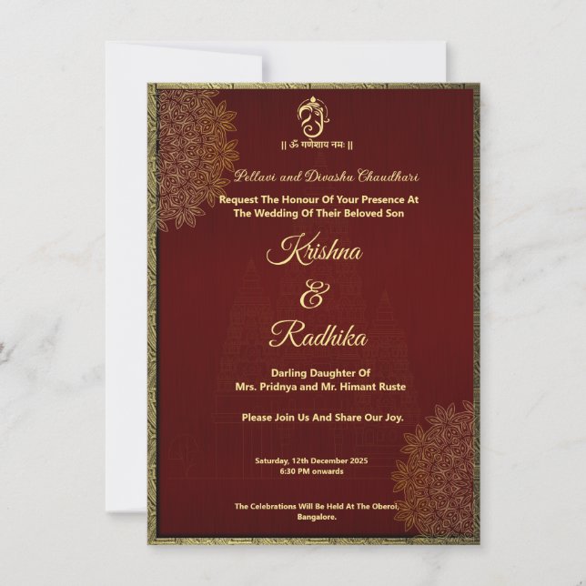 Anuncio Boda india elegante Ganesha (Anverso)