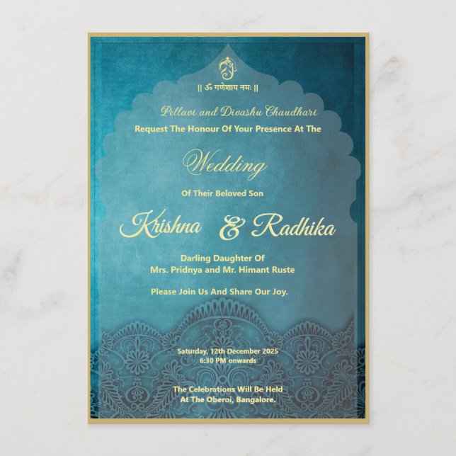 Anuncio Boda india elegante Ganesha (Anverso)