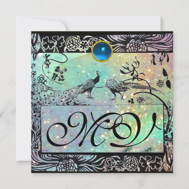 Anuncio BODA LOVE BIRDS MONOGRAM champán verde negro (Anverso)