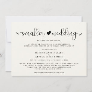 Anuncio Boda más pequeña Cambio de planes Corazón Crema