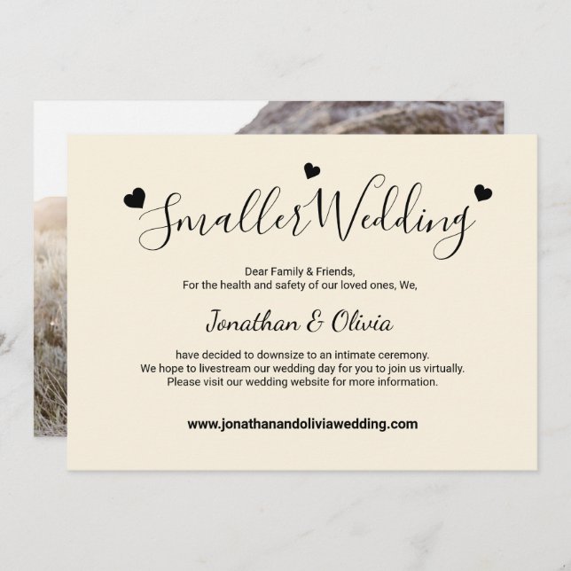 Anuncio Boda más pequeña de marfil crema Foto Reducción de (Anverso / Reverso)