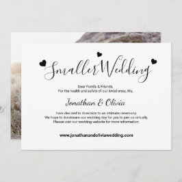 Anuncio Boda más pequeño que reduce la imagen en blanco y 