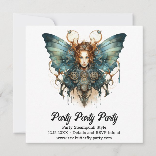 Anuncio Boda mecánico Hairstrena Butterfly Steampunk (Anverso)