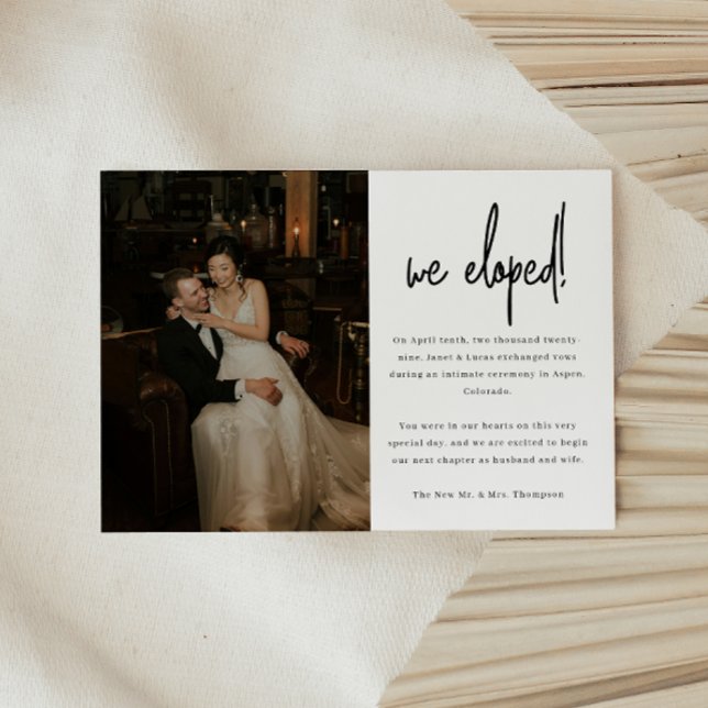 Anuncio Boda Minimalista con Foto y Huida (Subido por el creador)