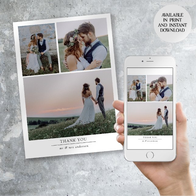 Anuncio Boda Minimalista de 4 Fotos de Agradecimiento (Subido por el creador)