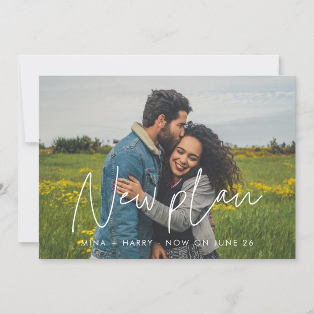Anuncio Boda minimalista moderno Nueva foto del plan (Anverso)