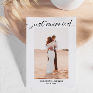 Anuncio Boda mínimo de fotografía con escritura moderna ca