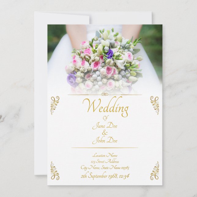 Anuncio Boda - novia con un ramo boda colorido (Anverso)