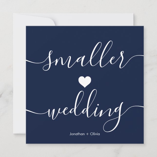 Anuncio Boda Pequeña Más Simple Azul Oscuro (Anverso)