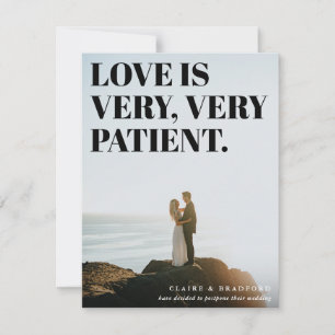 Anuncio Boda Postergada Tipográfica Audaz y Descarada