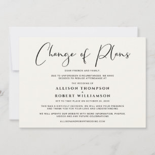 Anuncio Boda Reducida Cambio de Planes Elegante Crema