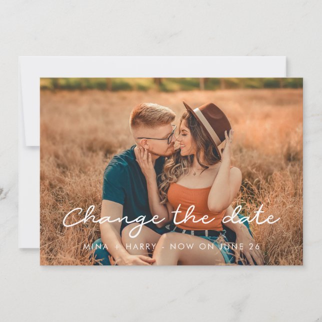 Anuncio Boda simple Cambiar la fecha (Anverso)