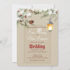 Anuncio Boda Simple de Invierno con Farol y Verdor