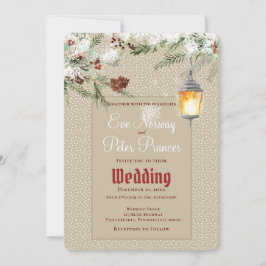 Anuncio Boda Simple de Invierno con Linterna y Verdor