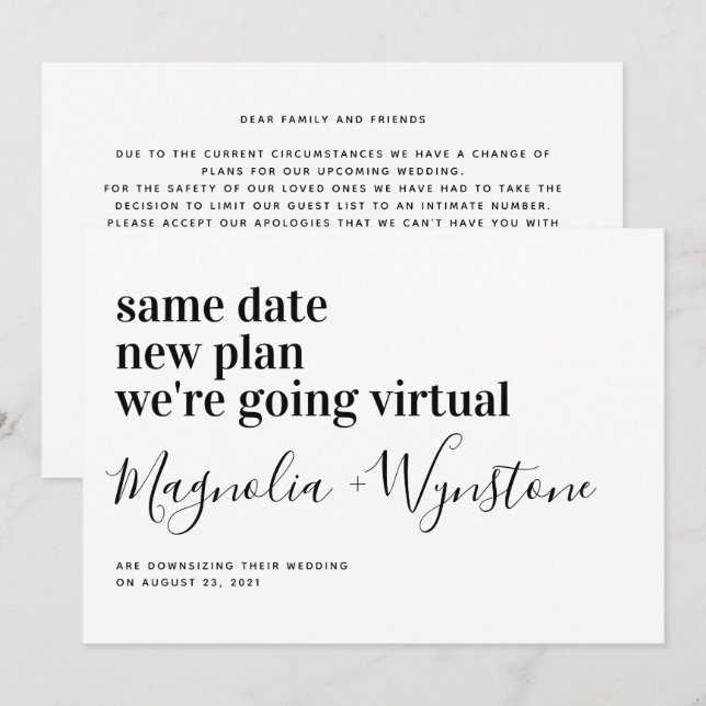 Anuncio Boda Virtual Modernizada con Reducción de Invitado (Anverso / Reverso)
