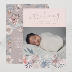 Anuncio Boho Botánico Rosa Pampas Florals Niña