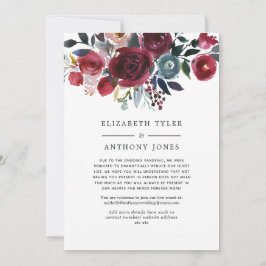 Anuncio Boho Chic Borgoña y Azul Marino Lista de Invitados