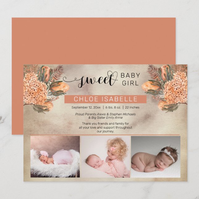Anuncio Boho Chica 3 Foto Pampas Grass | Nacimiento floral (Anverso / Reverso)