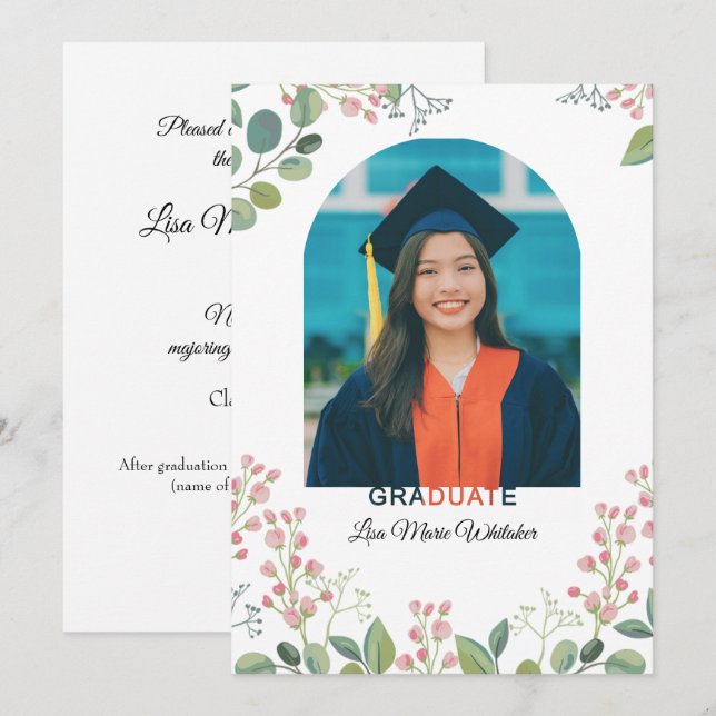 Anuncio Boho Floral2 College Graduation (Anverso / Reverso)