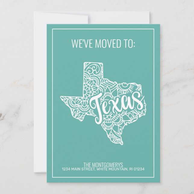 Anuncio Boho floral Verde azulada Mandala Estado de Texas  (Anverso)