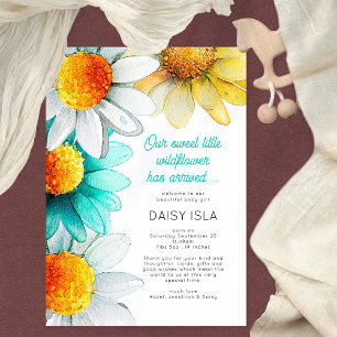 Anuncio Boho Moda Daisies Wildflower Gracias a tu nacimien