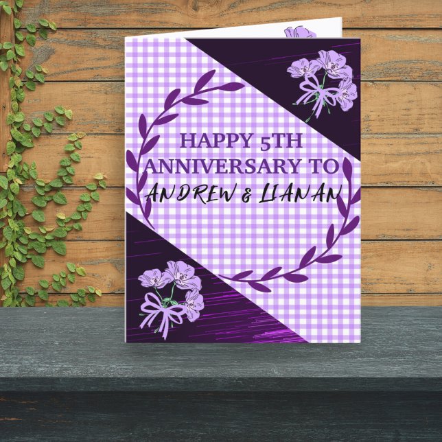 Anuncio Boho moderno púrpura Lilac quinto aniversario Boda (Subido por el creador)