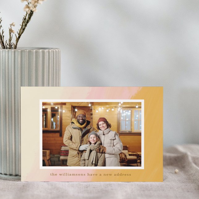 Anuncio Boho Rosa Amarillo Nos Mudamos Nueva Dirección Fot (Subido por el creador)