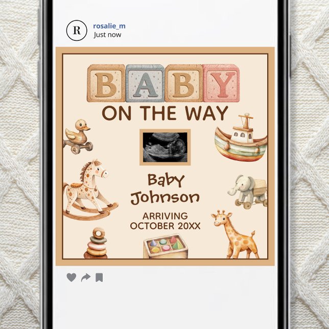 Anuncio Boho Watercolor Gender Neutral Digital Pregnancy (Subido por el creador)