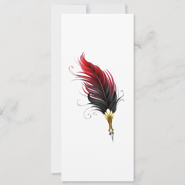 Anuncio Bolígrafo pluma roja con plumilla dorada (Anverso)