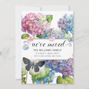 Anuncio Bonito Azul Rosa Hydrangea Mariposa Floral Movimie