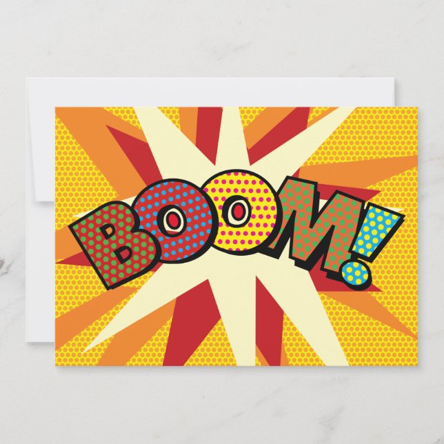 Anuncio BOOM Burbuja de Mensaje Divertida Retro (Anverso)