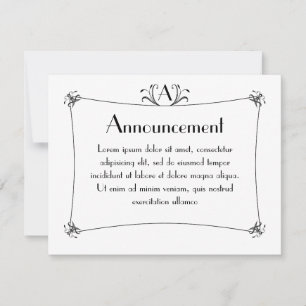Anuncio Borde elegante de personalizable con monograma