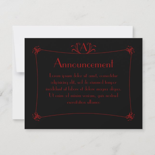 Anuncio Borde elegante personalizable con monograma (Anverso)
