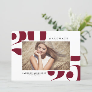 Anuncio Borgoña negrita tipografía 2024 Foto graduada