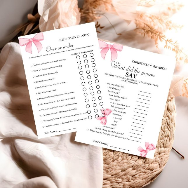Anuncio Bow Bride & groom trivia juego de ducha de novia (Subido por el creador)