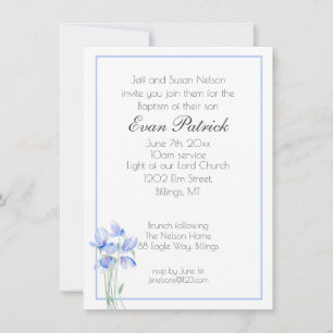 Anuncio Boy Christening Baptism Blue Wildflower