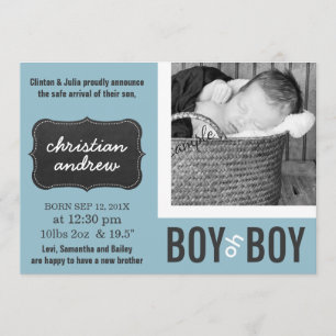 Anuncio Boy oh Boy Recién nacido azul moderno