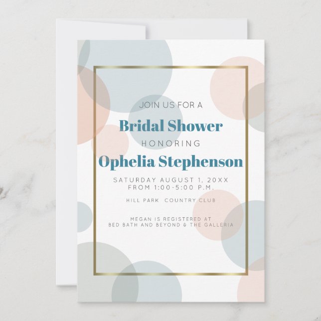 Anuncio Bridal Shower | Confetti acuático moderno (Anverso)